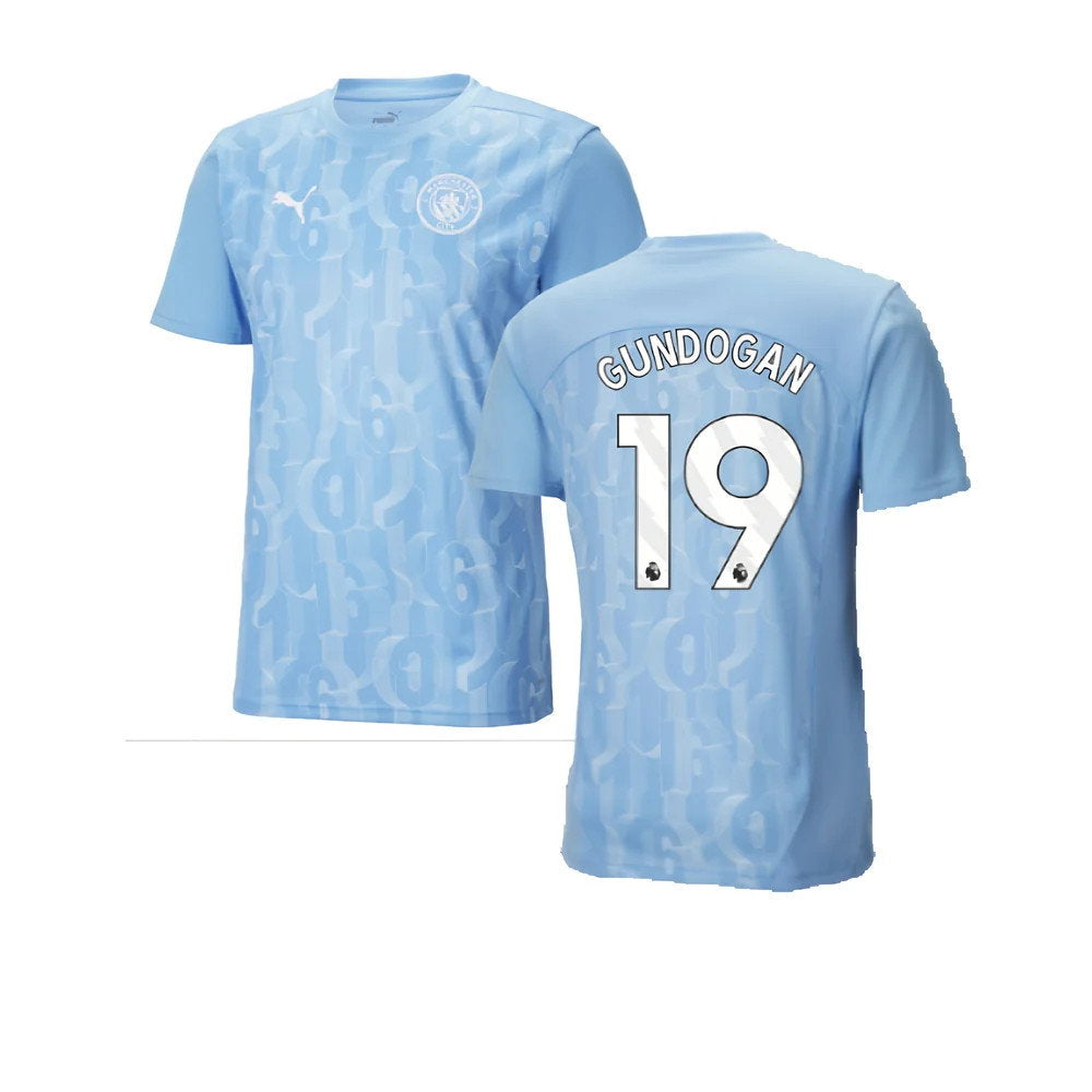 2024-2025 Man City Prematch SS Shirt (Light Blue) (Gundogan 19)_0