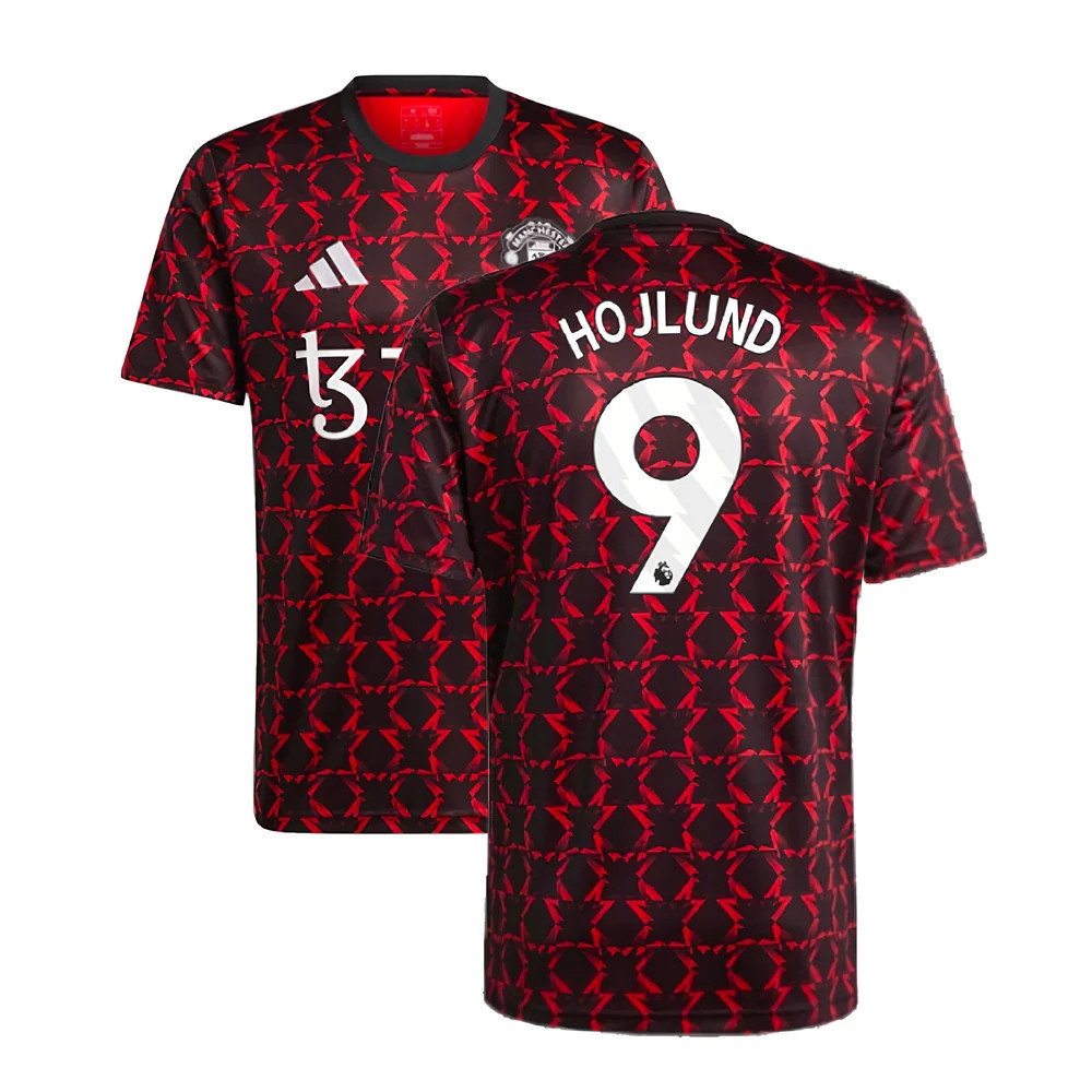 2024-2025 Man Utd Pre-Match Shirt (Black) (Hojlund 9)_0
