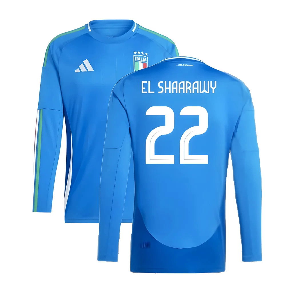 2024-2025 Italy Long Sleeve Home Shirt (EL SHAARAWY 22)_0