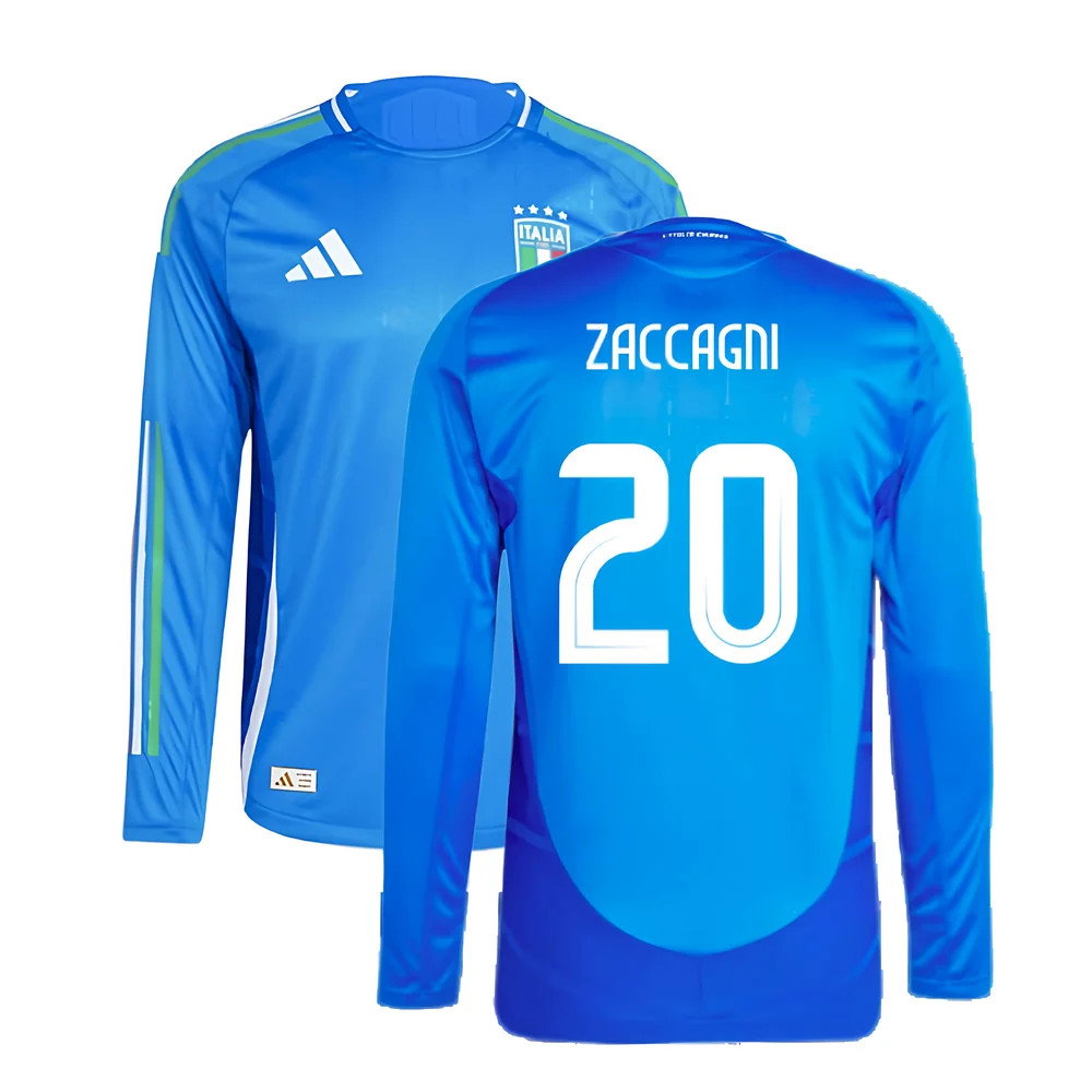 2024-2025 Italy Authentic Long Sleeve Home Shirt (ZACCAGNI 20)_0