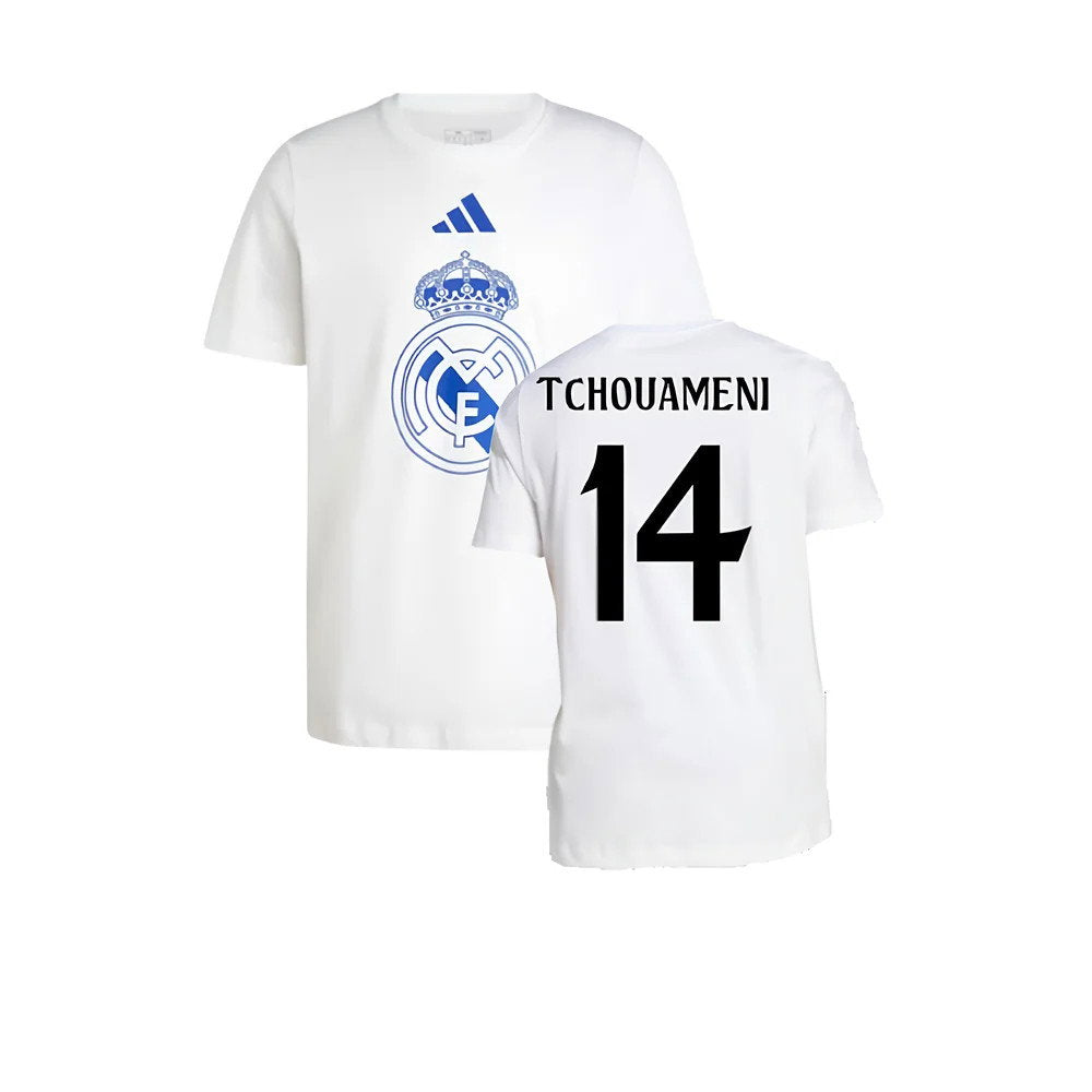 2024-2025 Real Madrid DNA Graphic Tee (White) (Tchouameni 14)_0