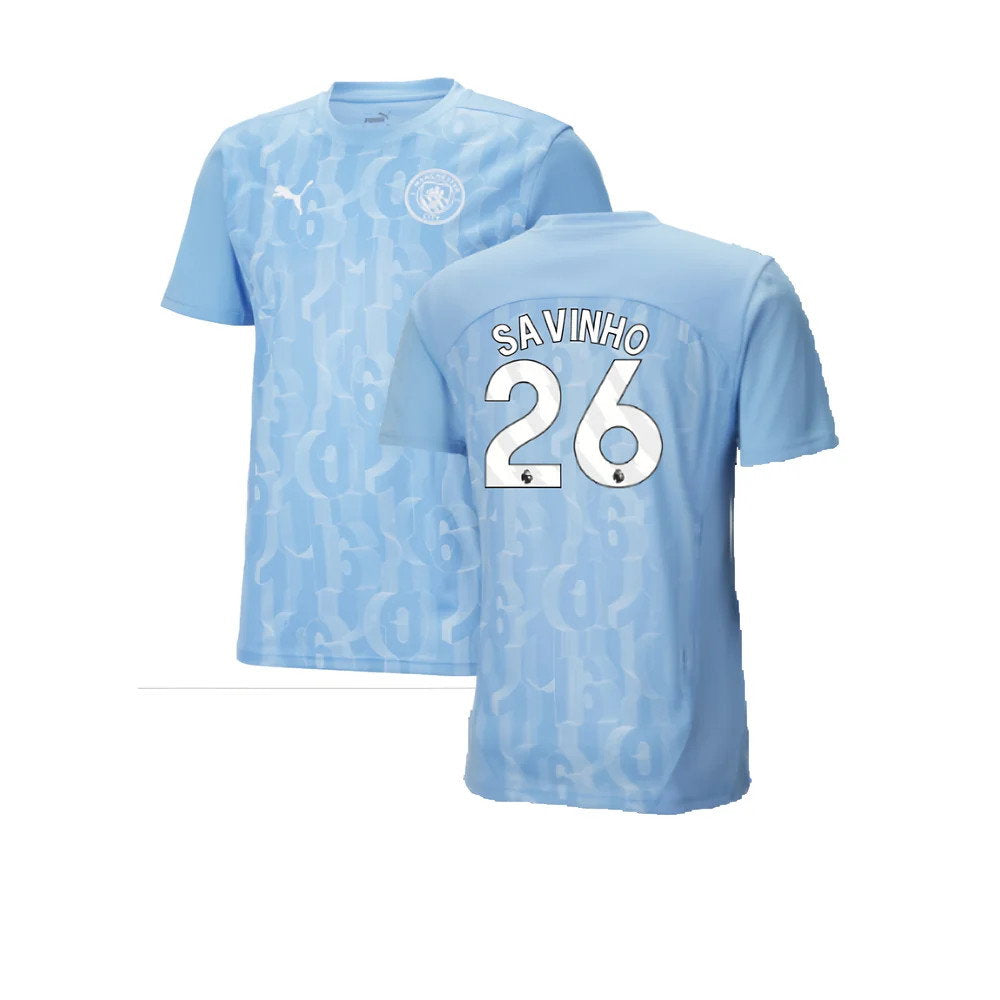 2024-2025 Man City Prematch SS Shirt (Light Blue) (Savinho 26)_0