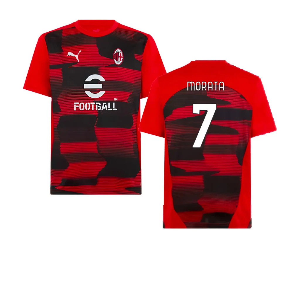 2024-2025 AC Milan Prematch SS Shirt (Red) (Morata 7)_0
