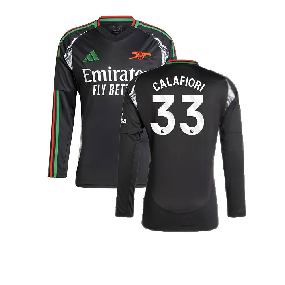 2024-2025 Arsenal Away Long Sleeve Shirt (Calafiori 33)_0
