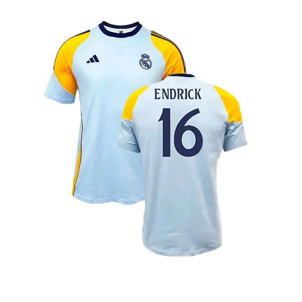 2024-2025 Real Madrid Training Tee (Glow Blue) (Endrick 16)_0