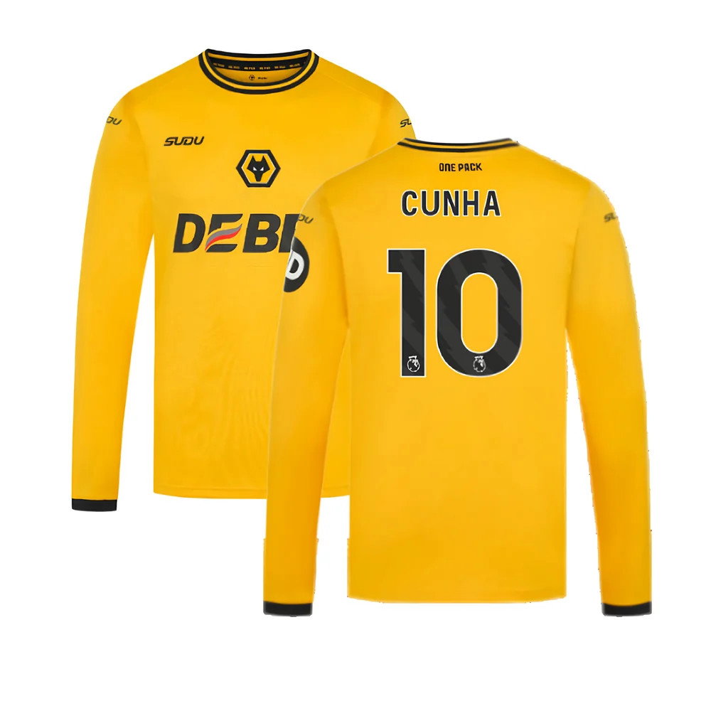 2024-2025 Wolves Long Sleeve Home Shirt (Cunha 10)_0