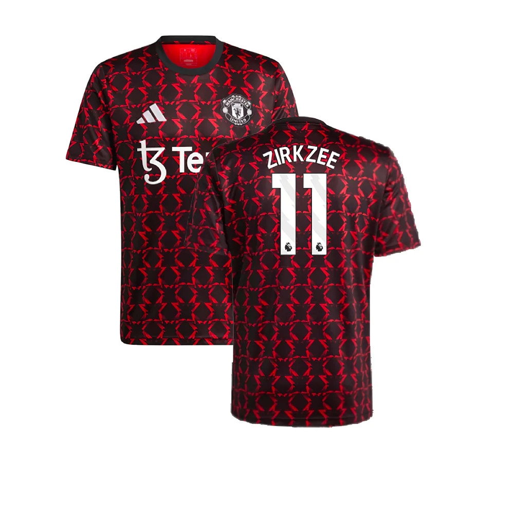 2024-2025 Man Utd Pre-Match Shirt (Black) (Zirkzee 11)_0