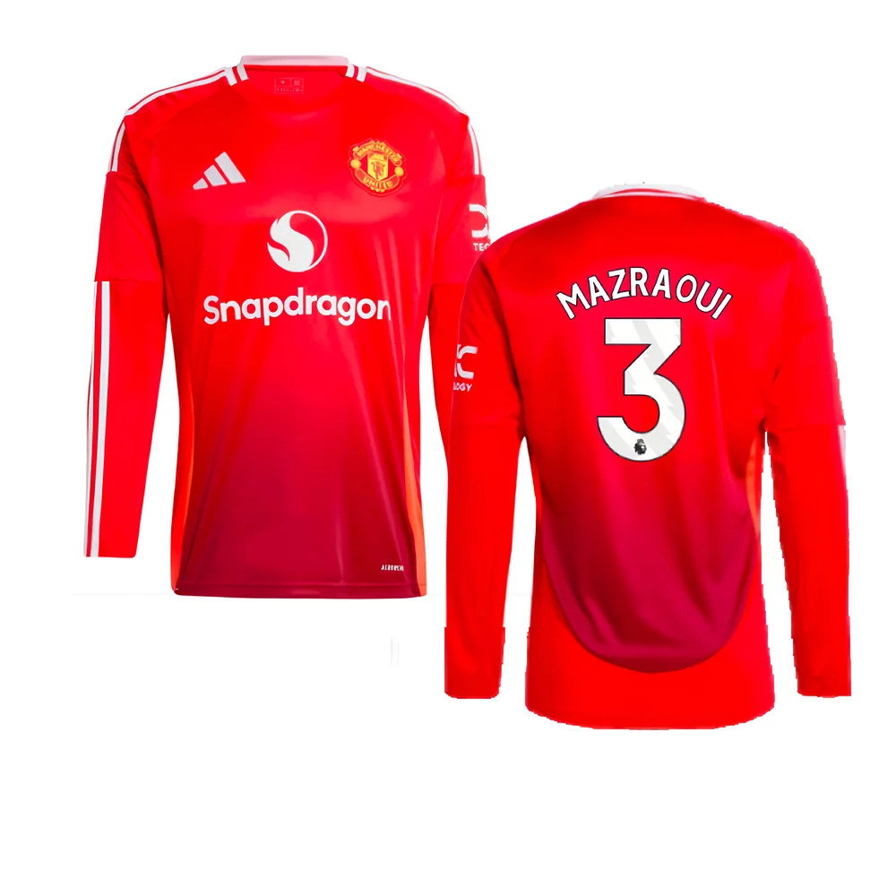 2024-2025 Man Utd Long Sleeve Home Shirt (Mazraoui 3)_0