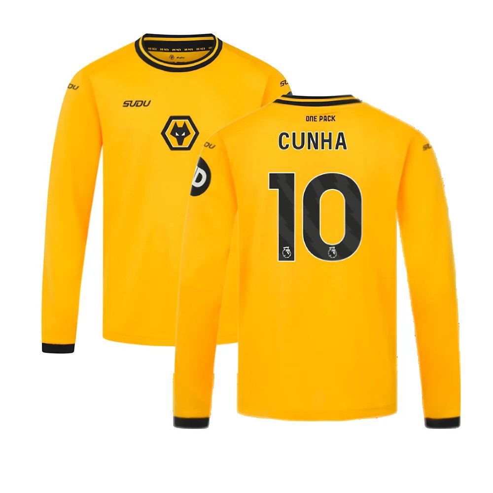 2024-2025 Wolves Long Sleeve Home Shirt (Kids) (Cunha 10)_0