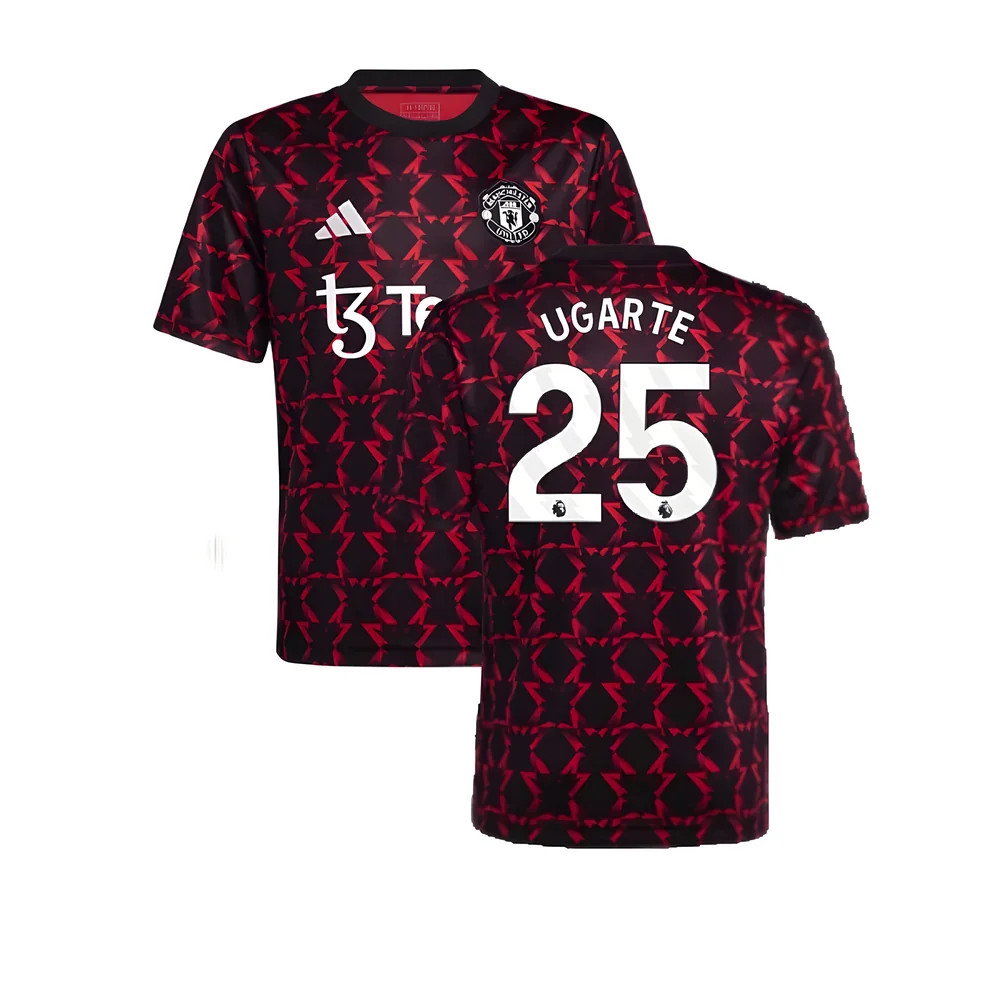2024-2025 Man Utd Pre-Match Shirt (Black) - Kids (Ugarte 25)_0
