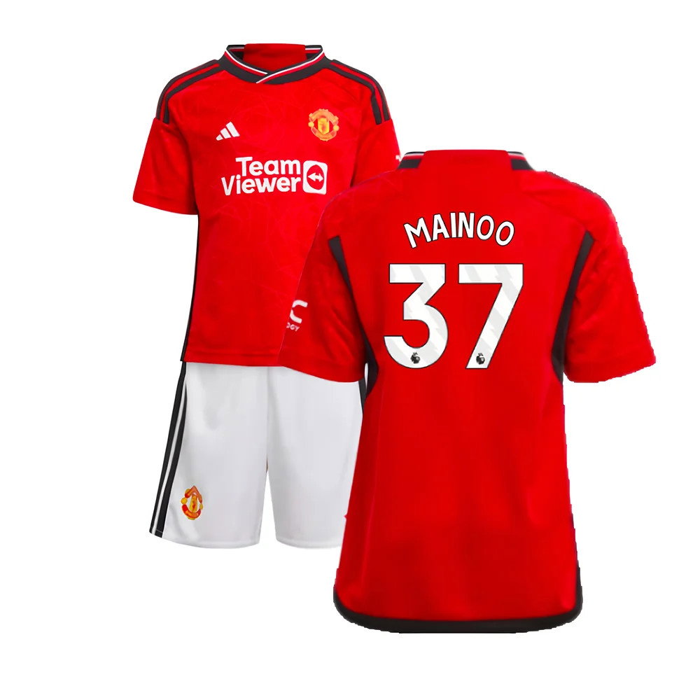 2023-2024 Man Utd Home Mini Kit (Mainoo 37)_0
