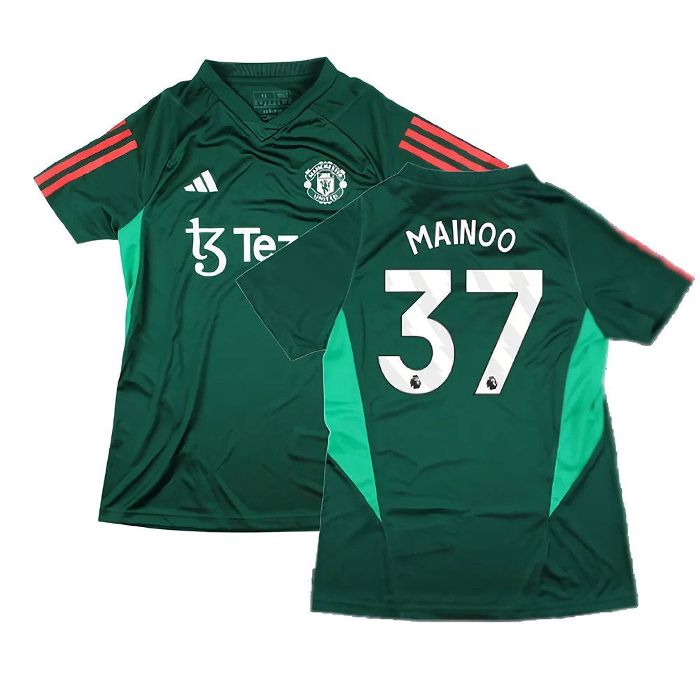 2023-2024 Man Utd Training Shirt (Green) - Ladies (Mainoo 37)_0