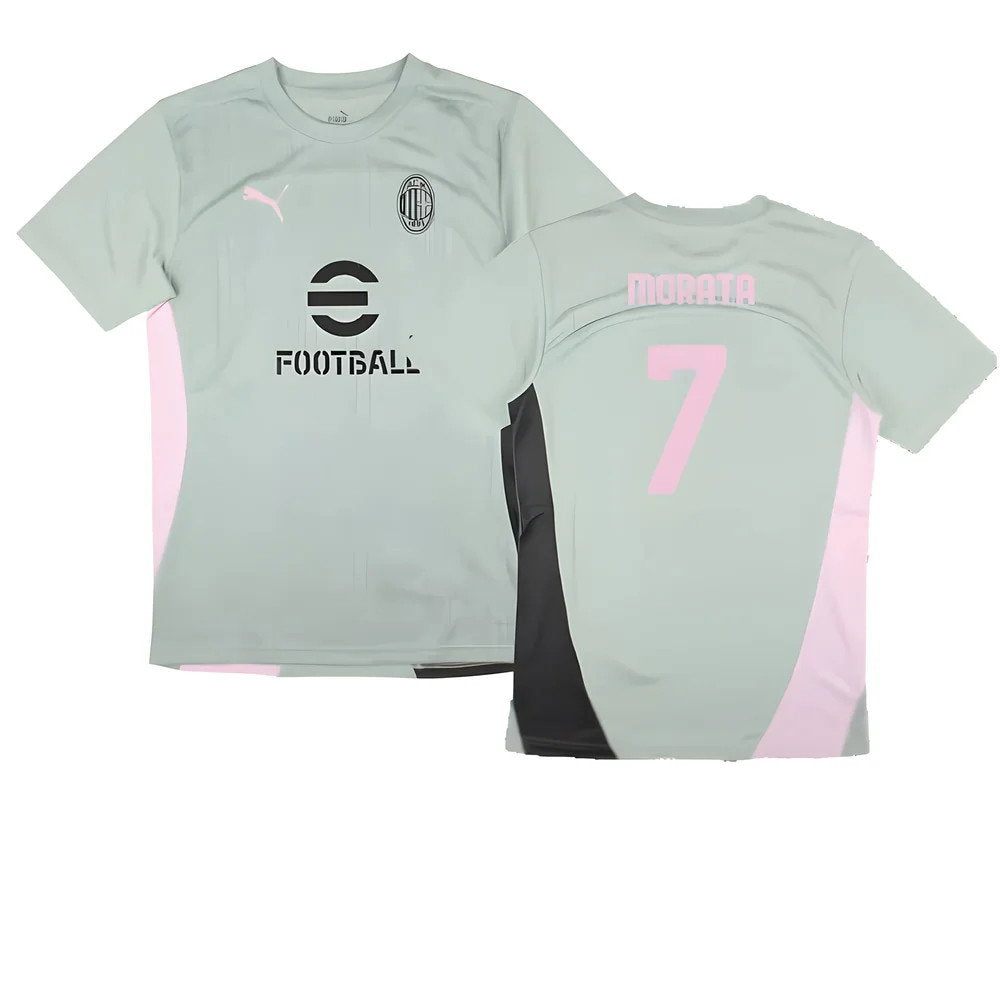 2024-2025 AC Milan Training Shirt (Green Fog) (Morata 7)_0