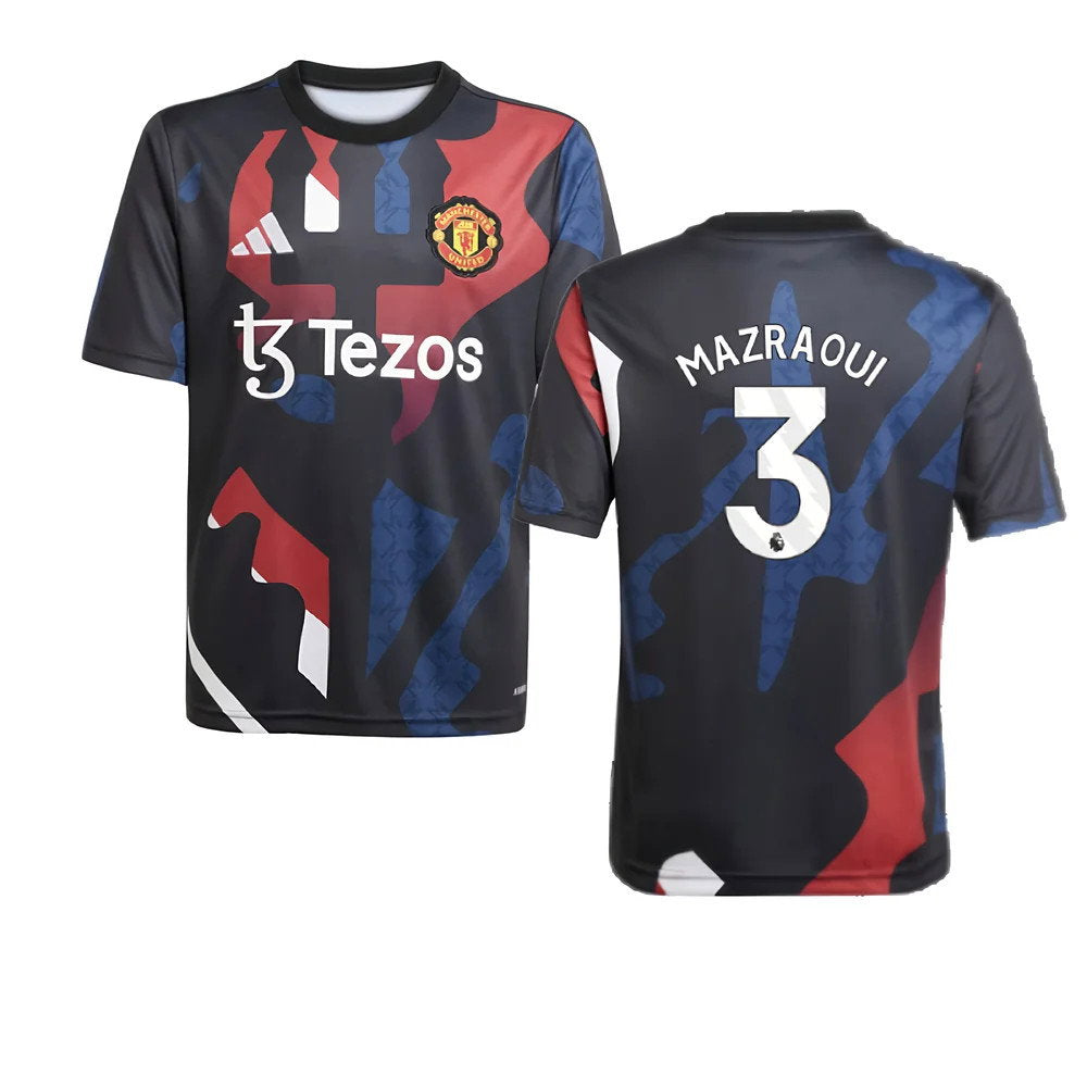 2024-2025 Man Utd Pre-Match Jersey (Black) - Kids (Mazraoui 3)_0