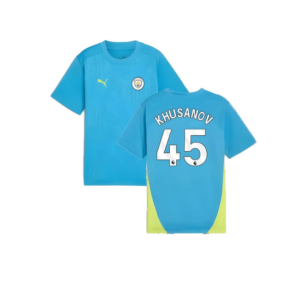 2024-2025 Man City Training Shirt (Magic Blue) - Kids (Khusanov 45)_0