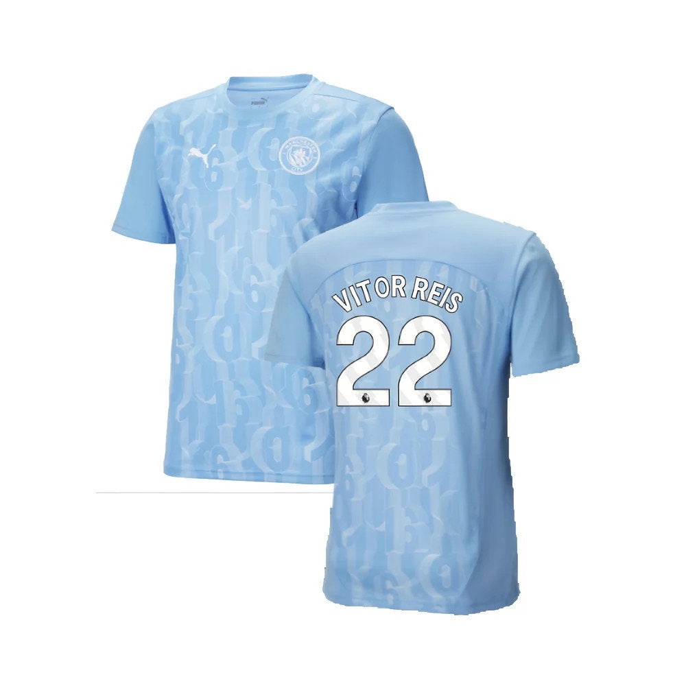 2024-2025 Man City Prematch SS Shirt (Light Blue) (Vitor Reis 22)_0