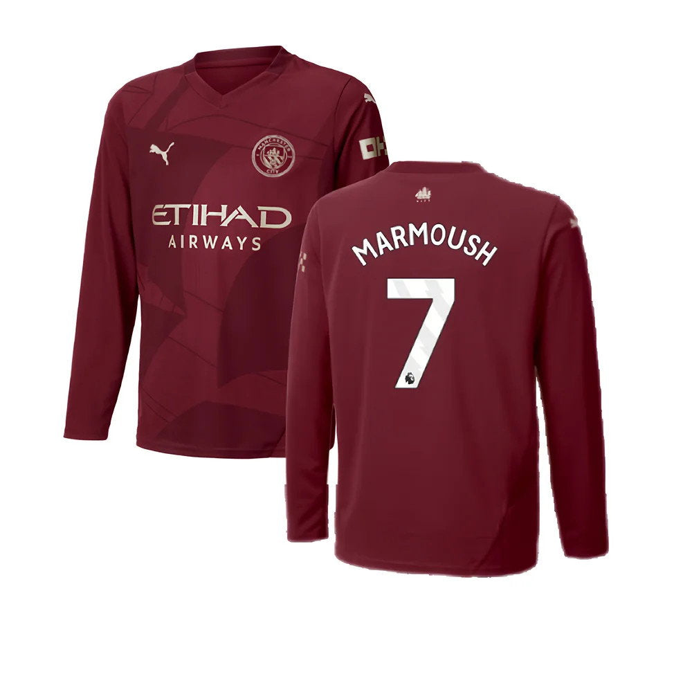 2024-2025 Man City Third Long Sleeve Shirt (Kids) (Marmoush 7)_0
