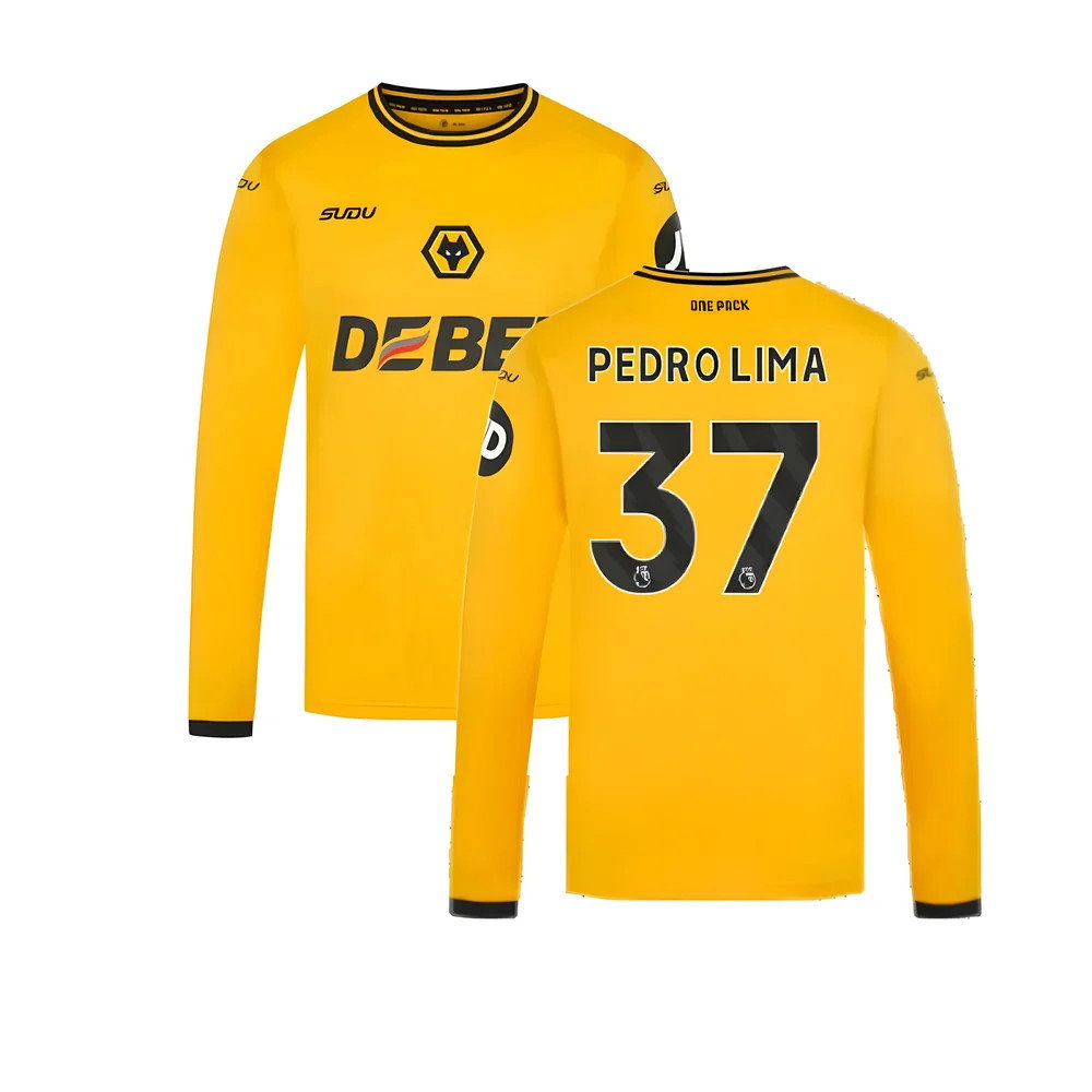 2024-2025 Wolves Long Sleeve Home Shirt (Pedro Lima 37)_0