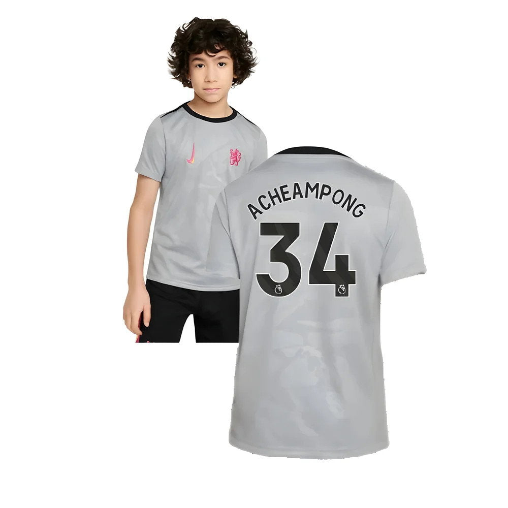 2024-2025 Chelsea Third Academy Pre-Match Shirt (Grey) - Kids (Acheampong 34)_0