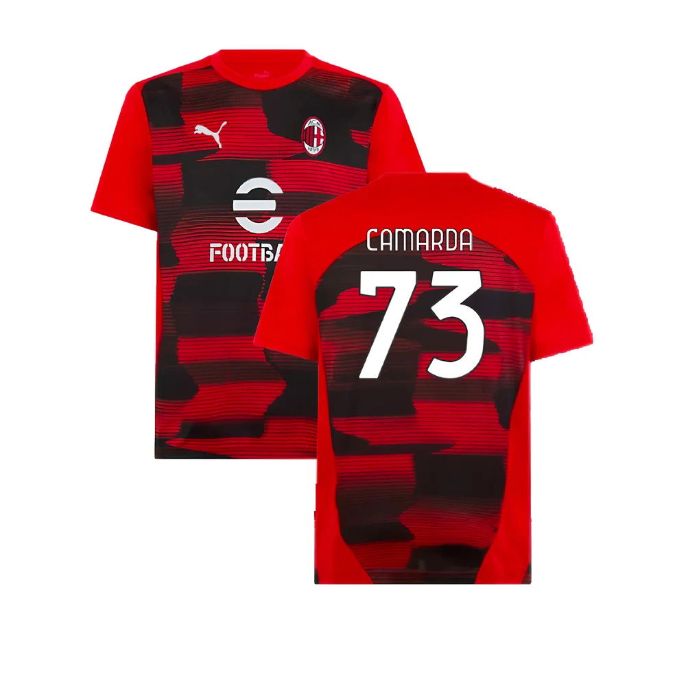2024-2025 AC Milan Prematch SS Shirt (Red) (Camarda 73)_0