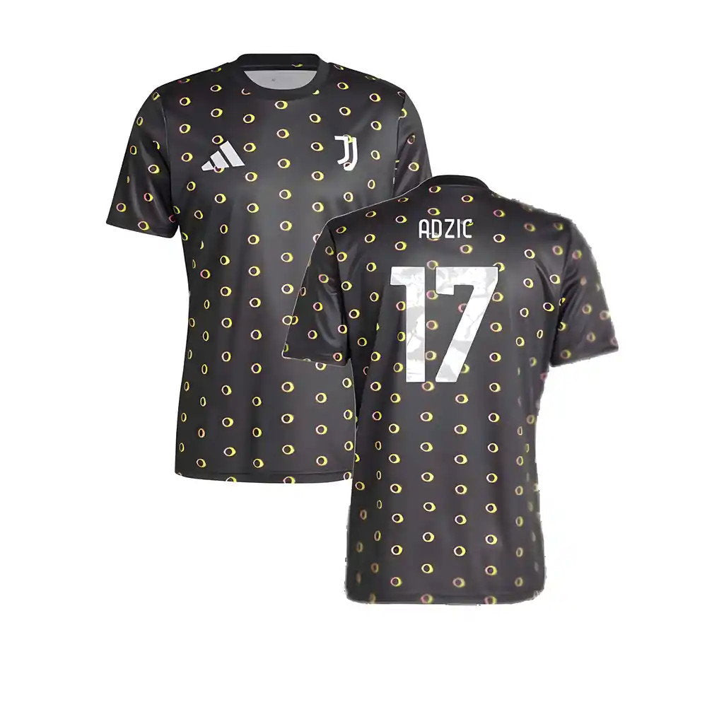 2024-2025 Juventus Pre-Match Shirt (Black) (Adzic 17)_0