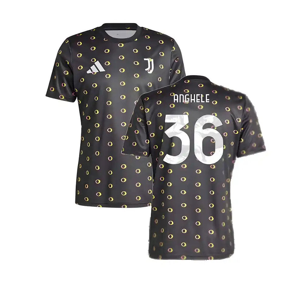 2024-2025 Juventus Pre-Match Shirt (Black) (Anghele 36)_0