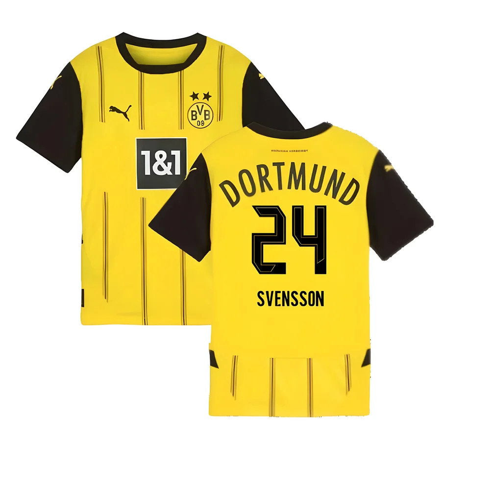 2024-2025 Borussia Dortmund Home Shirt (Kids) (Svensson 24)_0