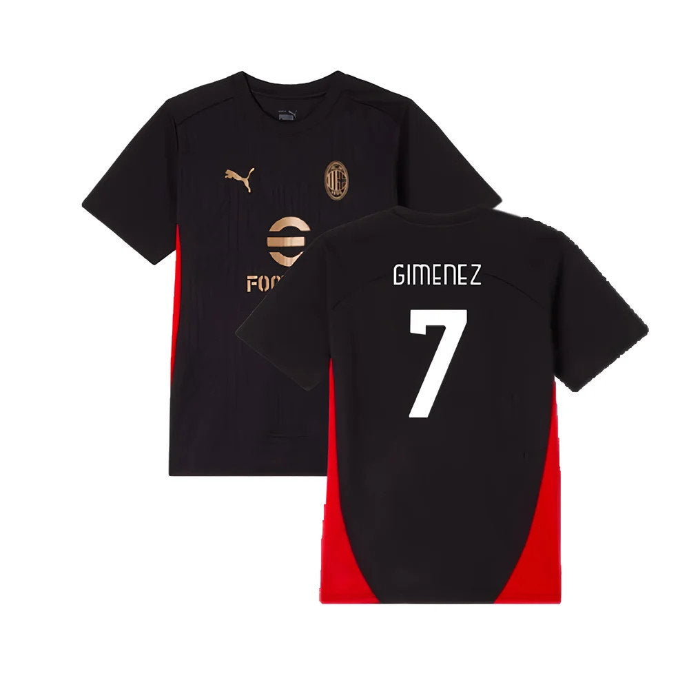 2024-2025 AC Milan Training Shirt (Black) - Kids (Gimenez 7)_0