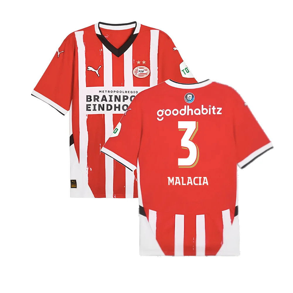 2024-2025 PSV Eindhoven Home Shirt (Malacia 3)_0
