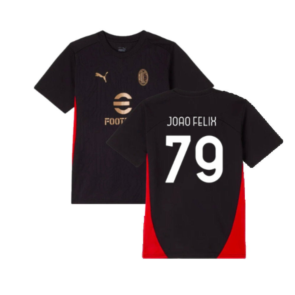 2024-2025 AC Milan Training Shirt (Black) - Kids (Joao Felix 79)_0