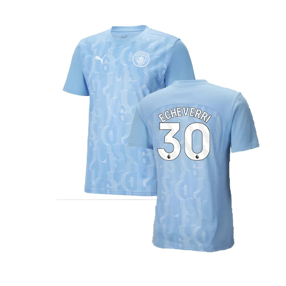 2024-2025 Man City Prematch SS Shirt (Light Blue) (Echeverri 30)_0