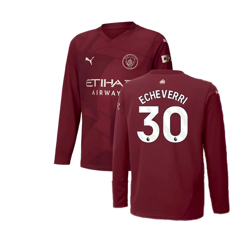 2024-2025 Man City Third Long Sleeve Shirt (Kids) (Echeverri 30)_0