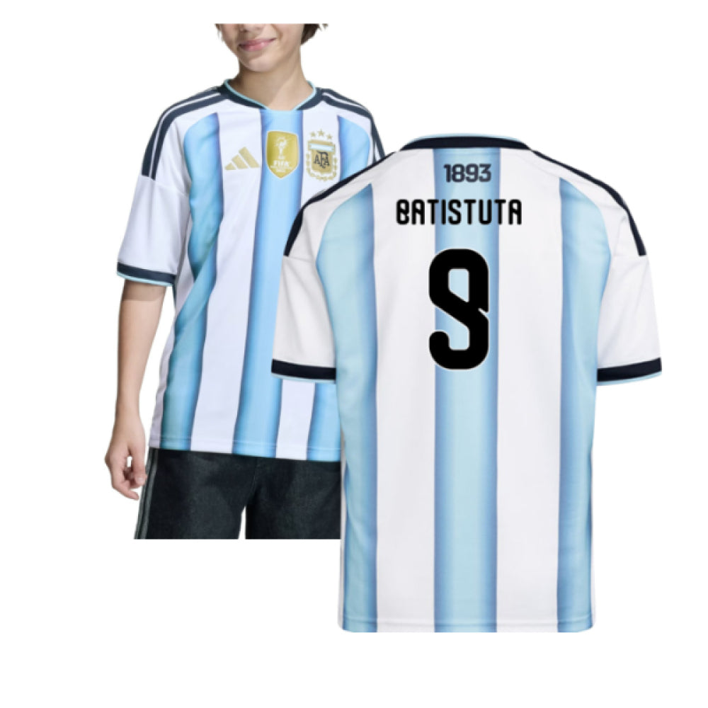 2026-2027 Argentina Home Shirt (Kids) (Batistuta 9)_0