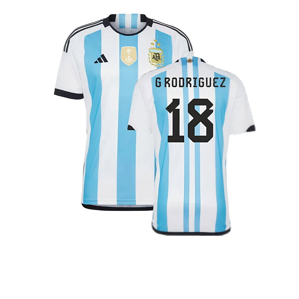 Argentina 2022 World Cup Winners Home Shirt (G RODRIGUEZ 18)_0