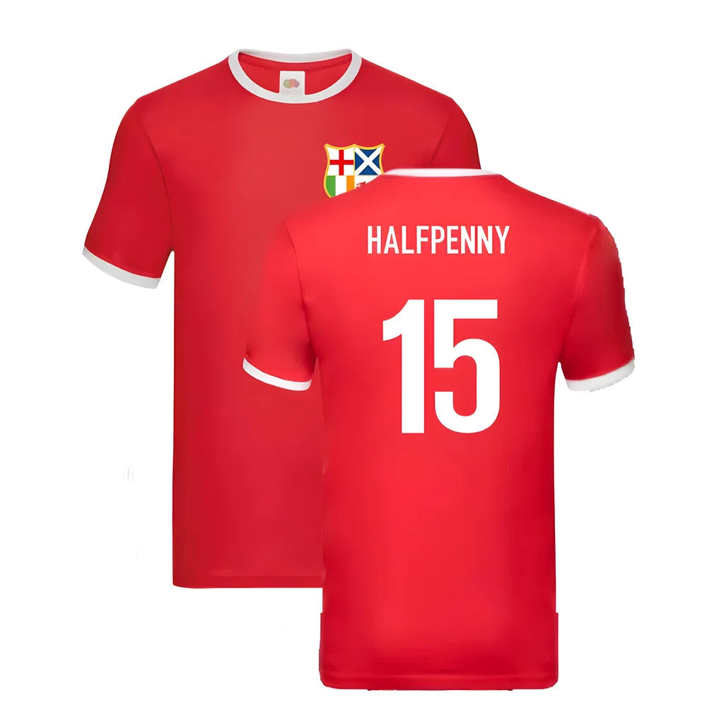 British and Irish Lions Ringer T-Shirt (Red) (Halfpenny 15)_0