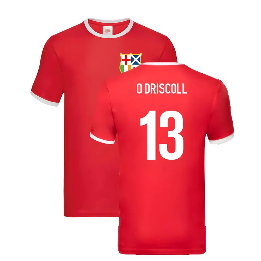 British and Irish Lions Ringer T-Shirt (Red) (O Driscoll 13)_0