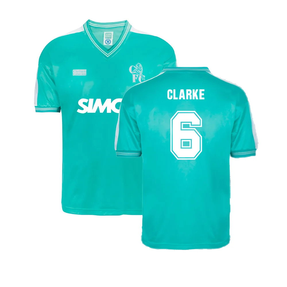 Chelsea 1987 Away Retro Football Shirt (Clarke 6)_0