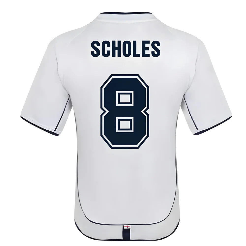 England 2002 Retro Football Shirt (Scholes 8)_0