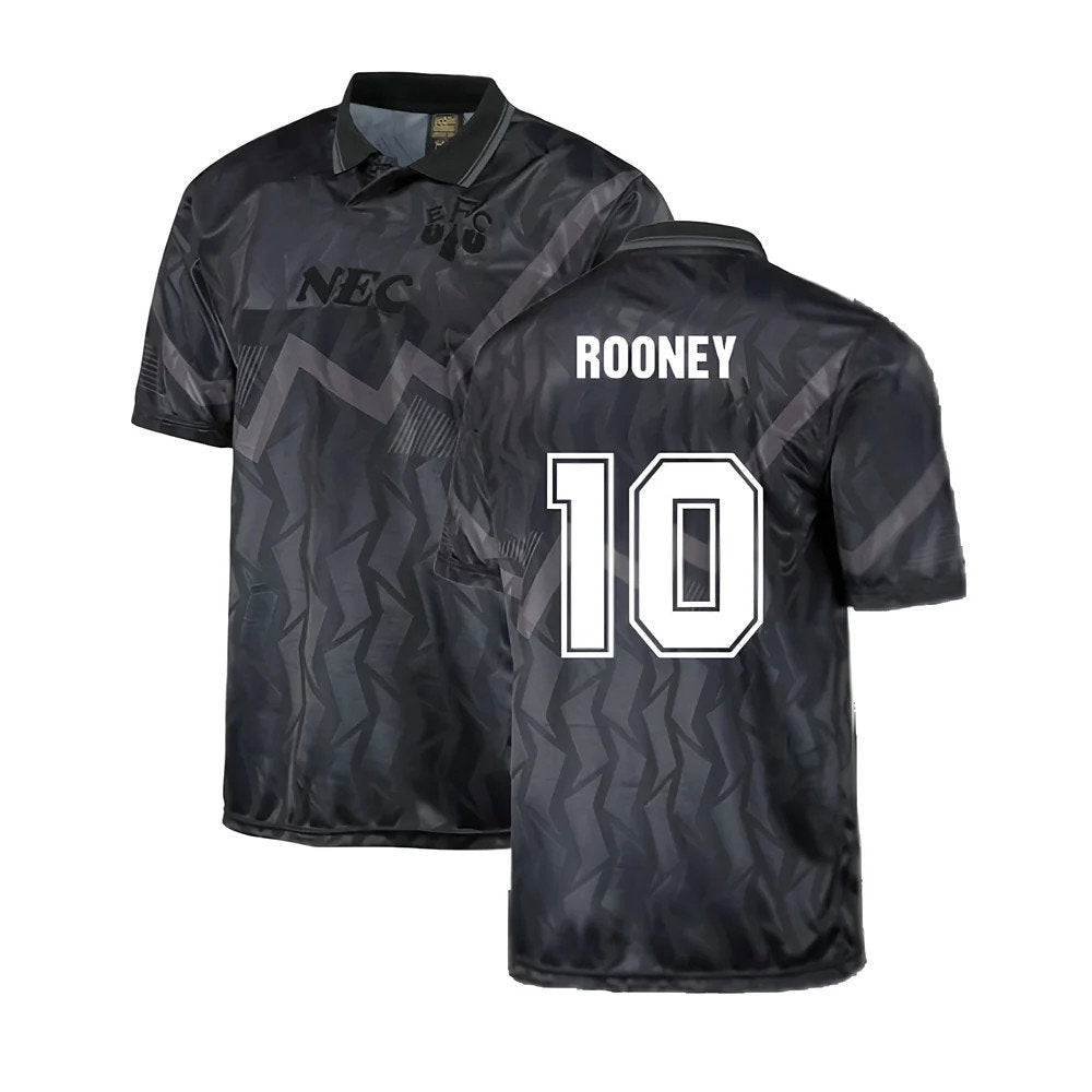 Everton 1990 Black Out Retro Football Shirt (ROONEY 10)_0