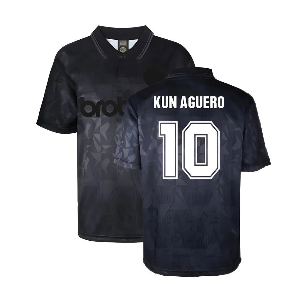 Man City 1990 Blackout Retro Shirt (KUN AGUERO 10)_0