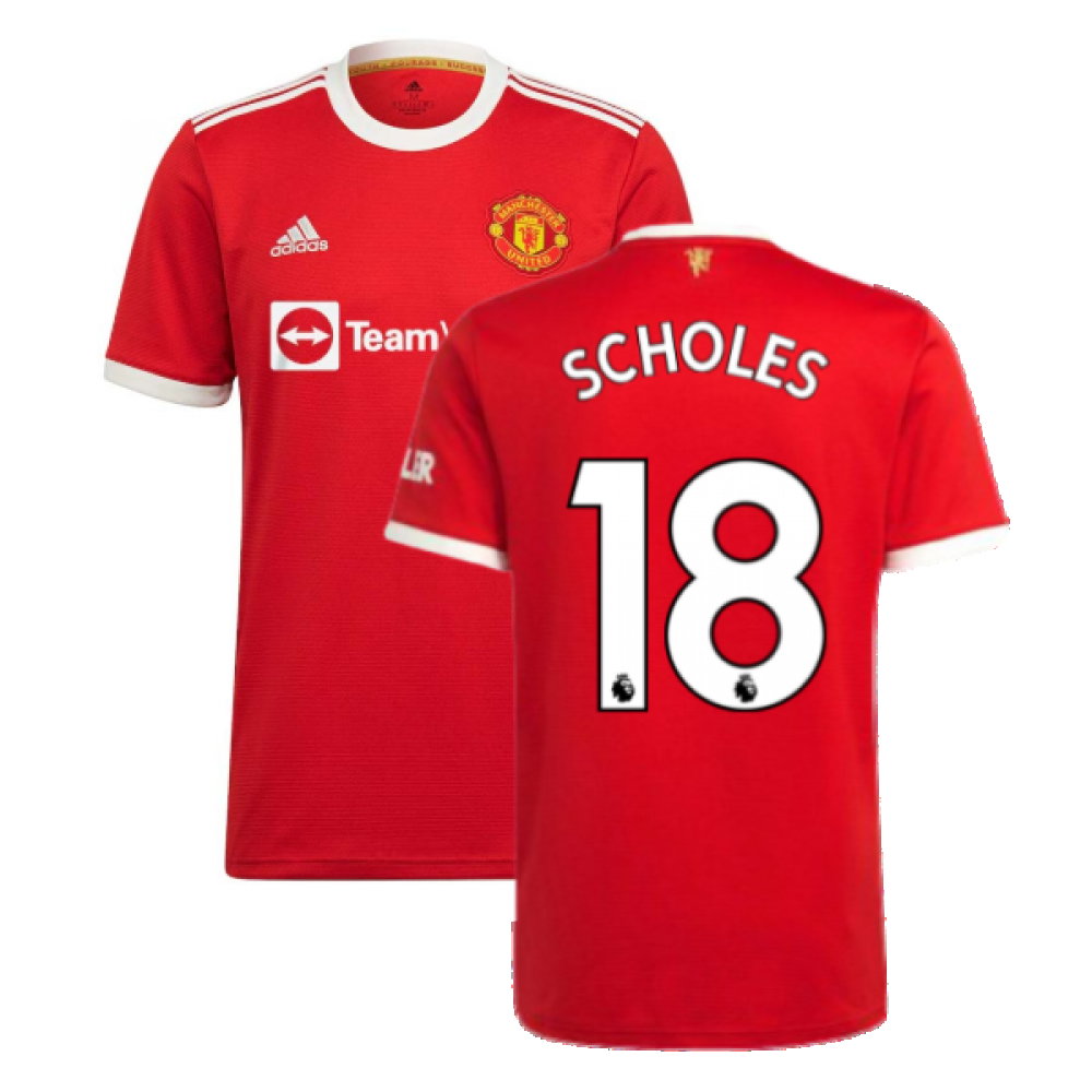Man Utd 2021-2022 Home Shirt (SCHOLES 18)_0