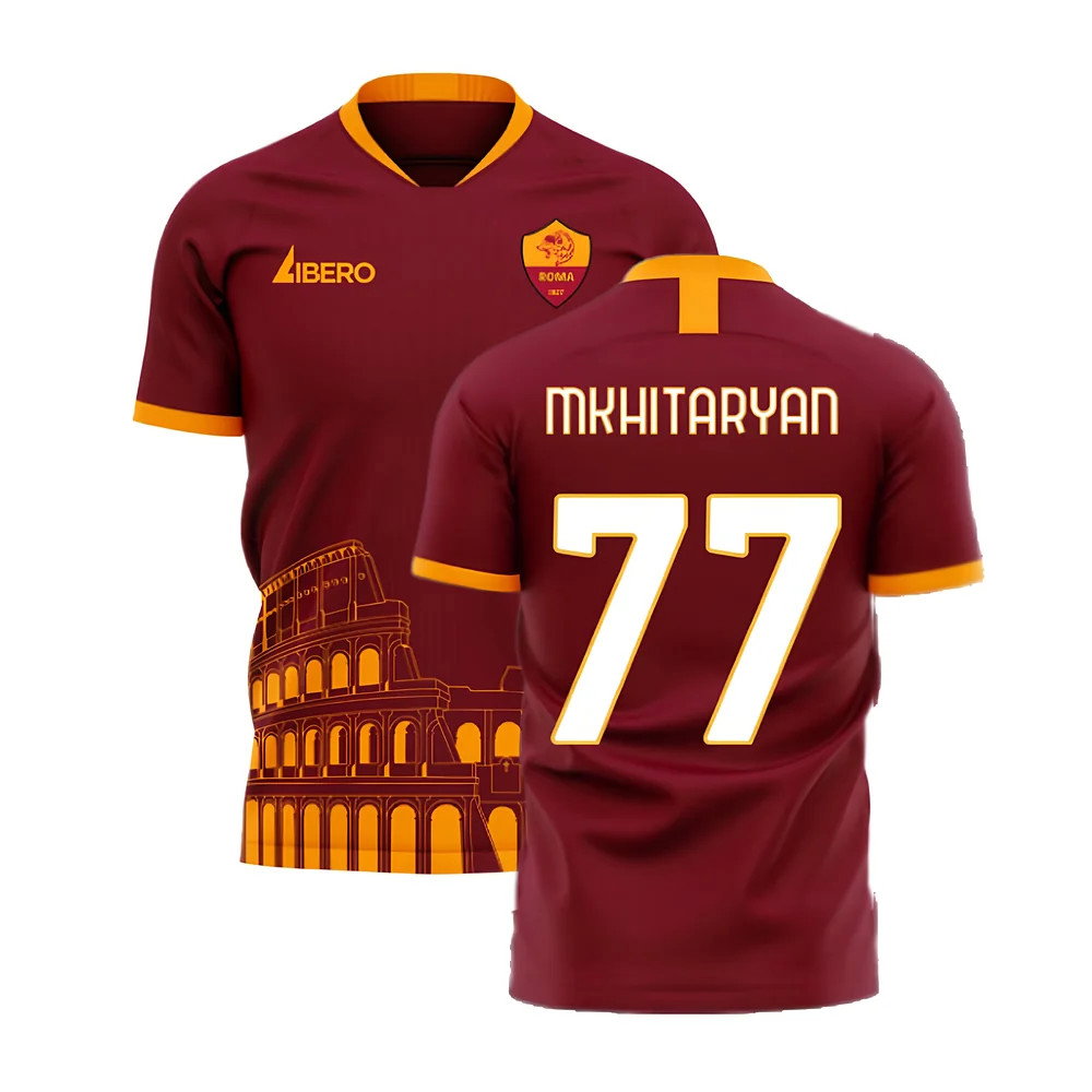 Roma 2025-2026 Home Concept Football Kit (Libero) - No Sponsor (MKHITARYAN 77)_0