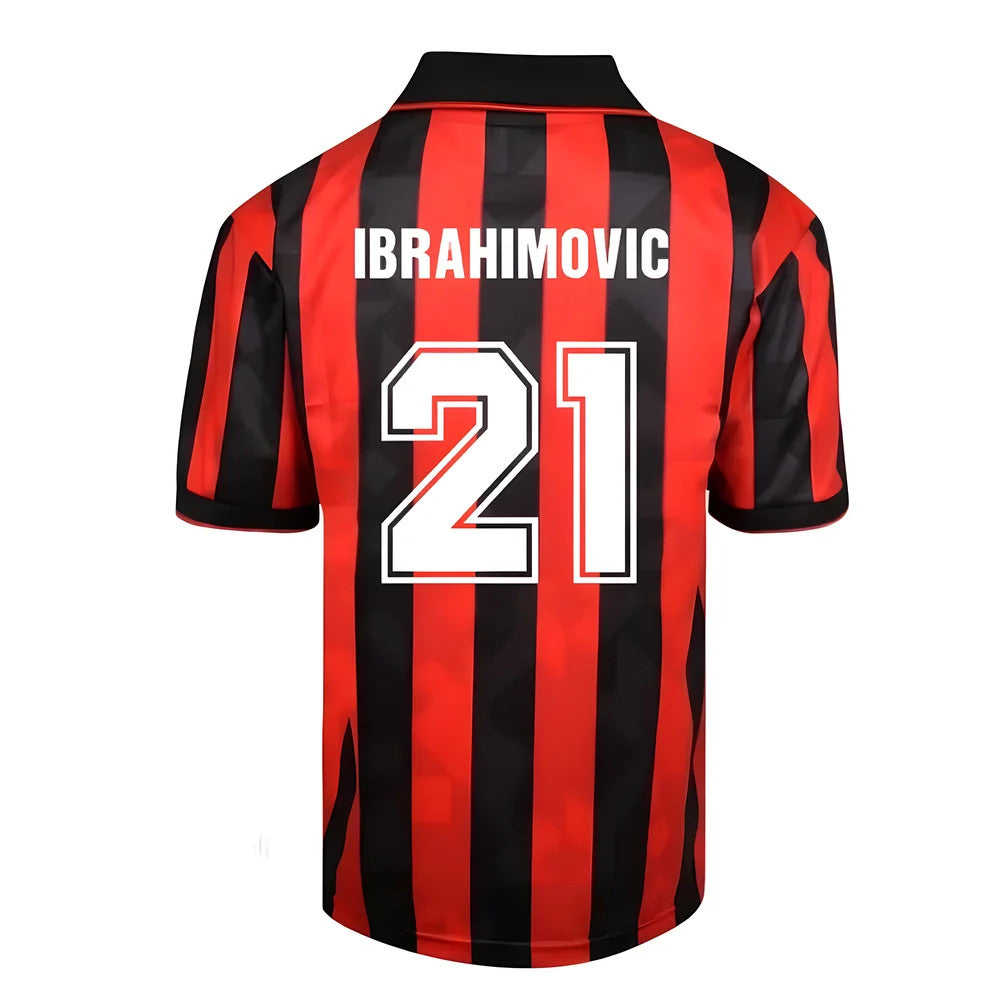 Score Draw AC Milan 1994 Retro Football Shirt (Ibrahimovic 21)_0