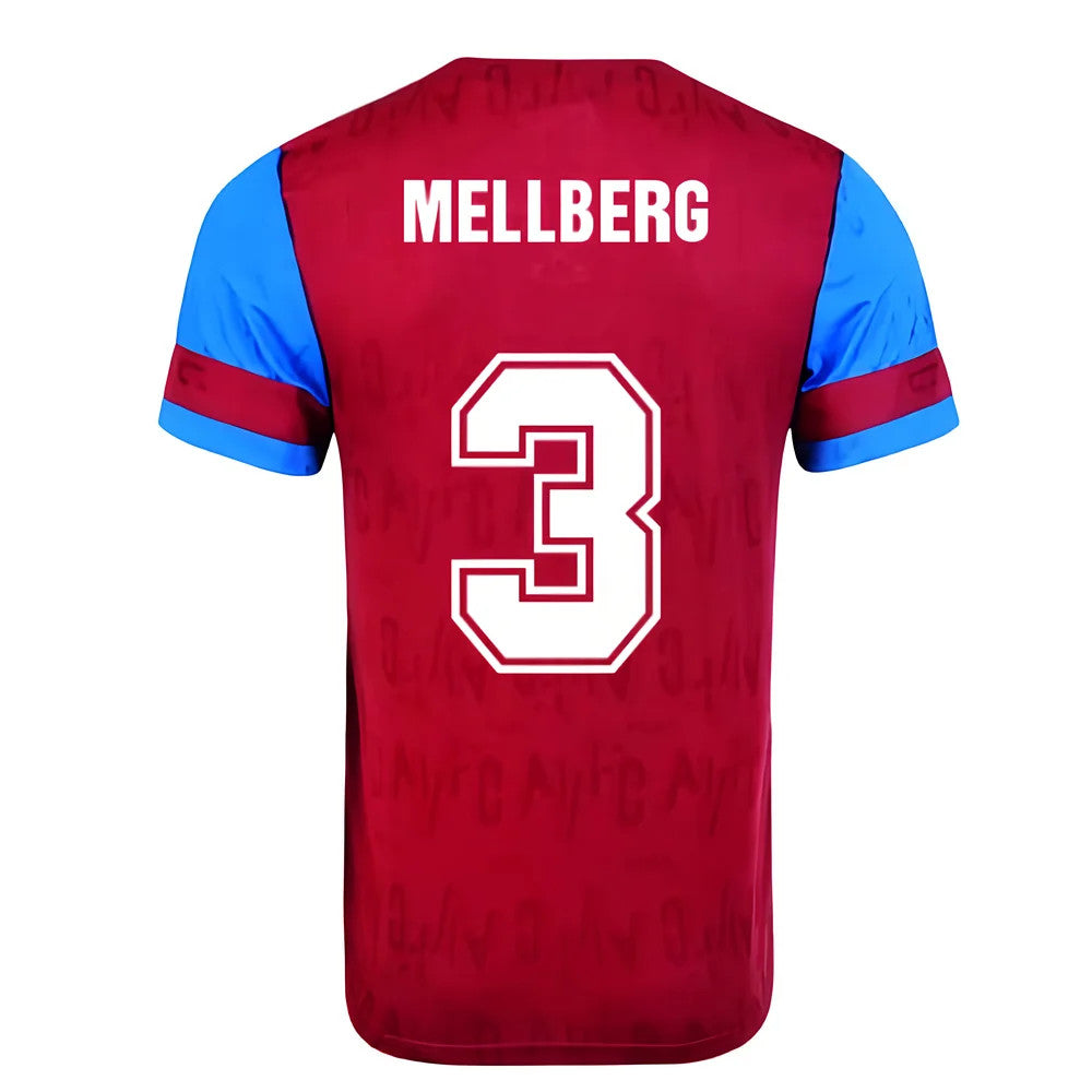 Score Draw Aston Villa 1992 Retro Football Shirt (Mellberg 3)_0