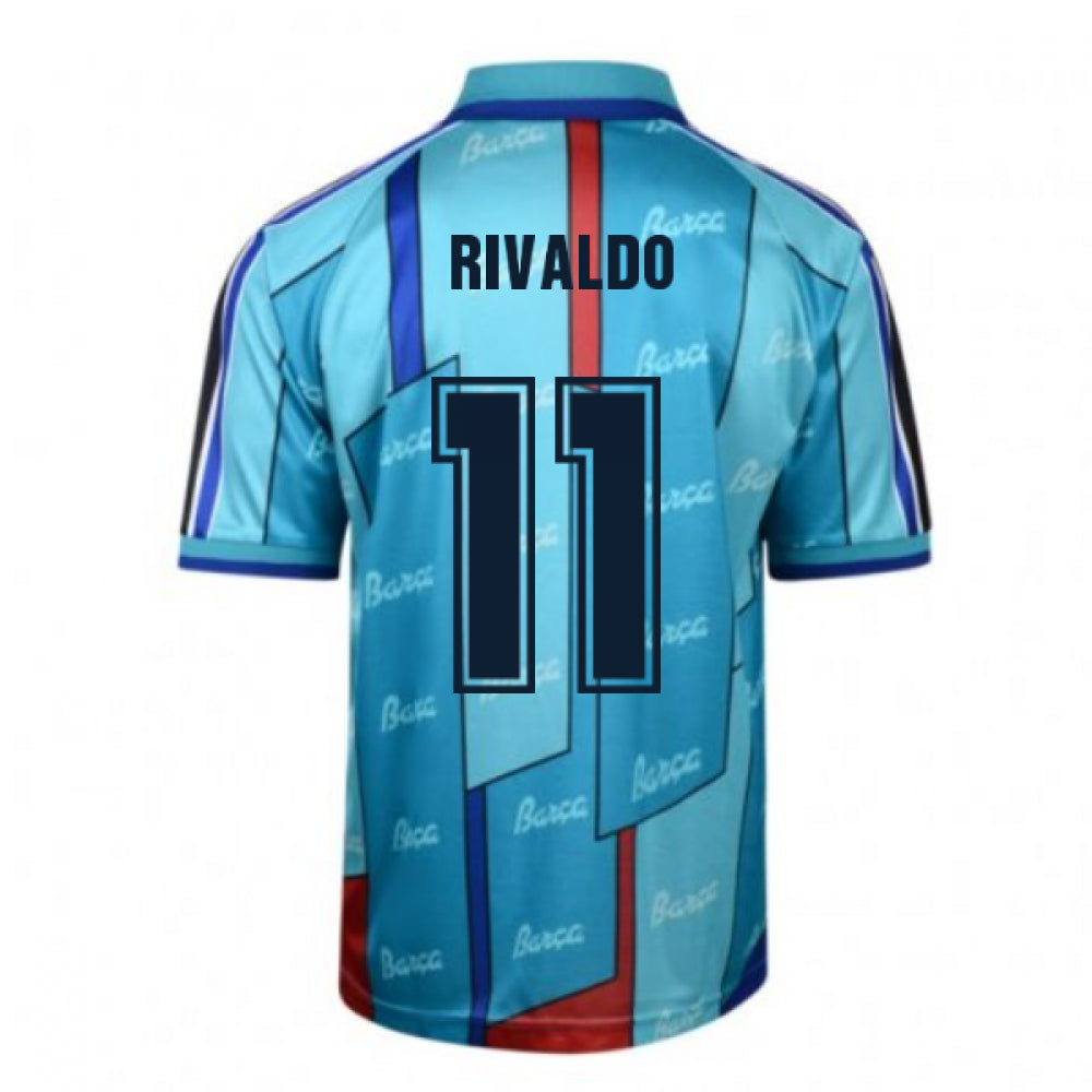 Score Draw Barcelona 1997 ECWC Final Retro Football Shirt (RIVALDO 11)_0