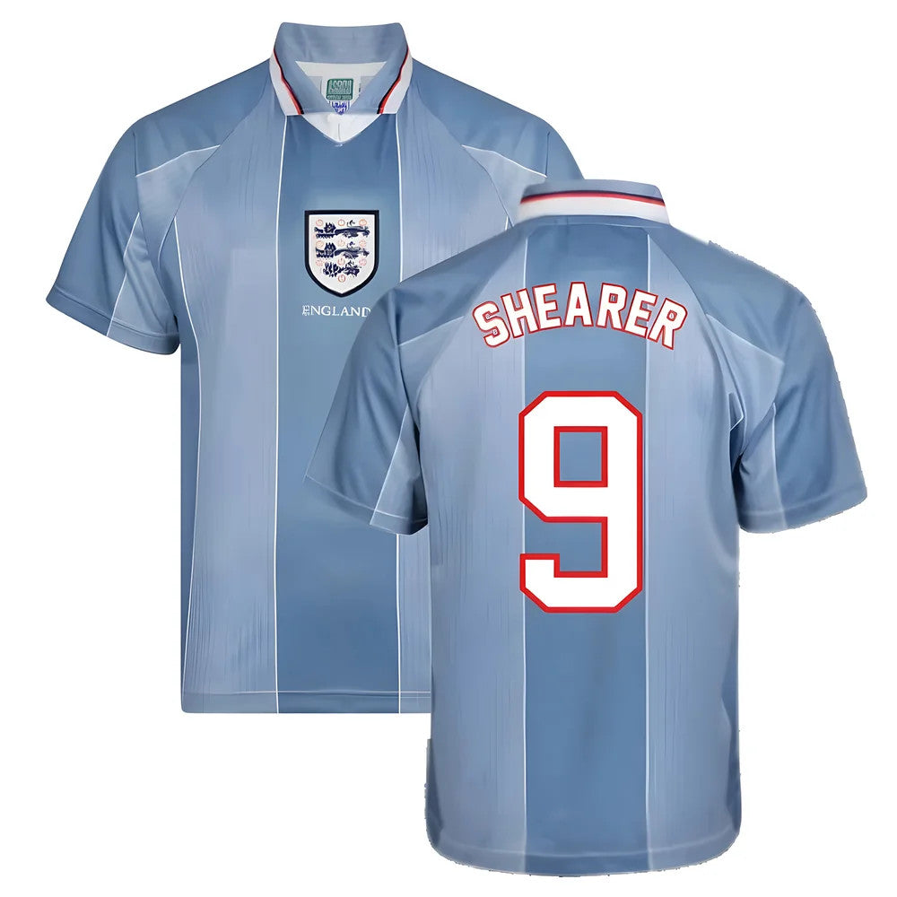 Score Draw England 1996 Away Euro Championship Retro Football Shirt (SHEARER 9)_0