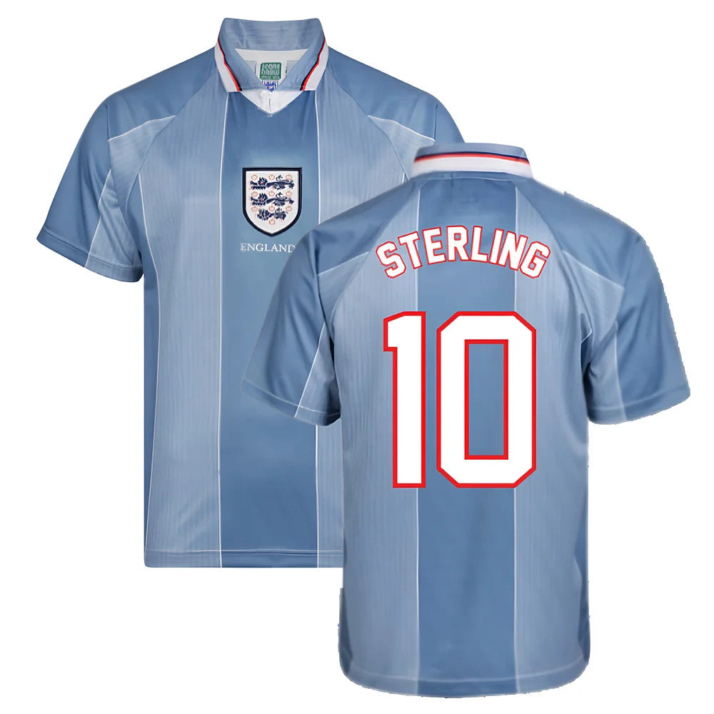 Score Draw England 1996 Away Euro Championship Retro Football Shirt (Sterling 10)_0