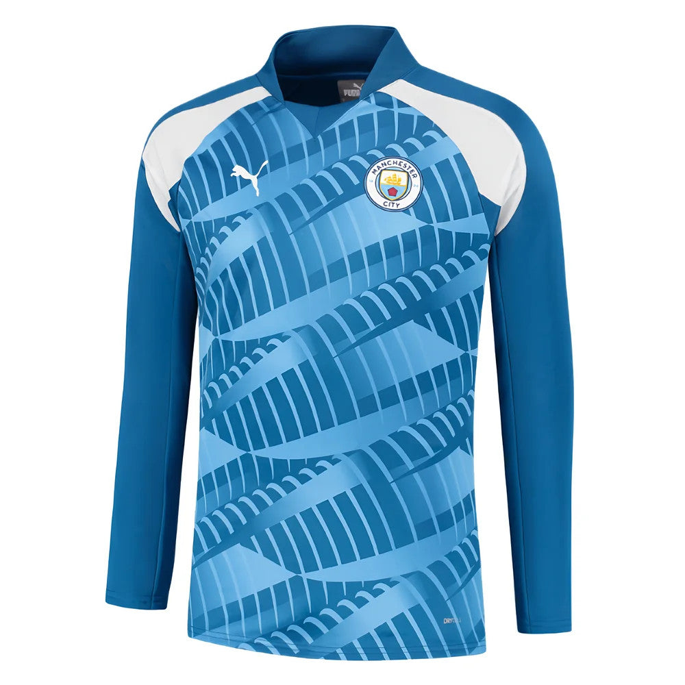 2023-2024 Man City Pre-Match LS Sweat Top (Lake Blue)_0
