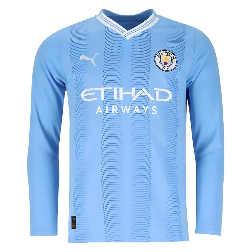 2023-2024 Man City Long Sleeve Home Shirt_0