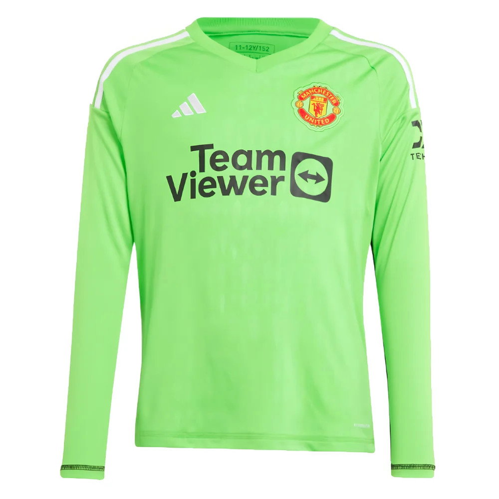 2023-2024 Man Utd Home Goalkeeper Shirt (Solar Green) - Kids (VAN DER SAR 1)_3